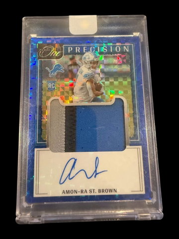 2021 Panini One | Rookie Amon-Ra St. Brown | Auto Patch | 27/49 | Sealed
