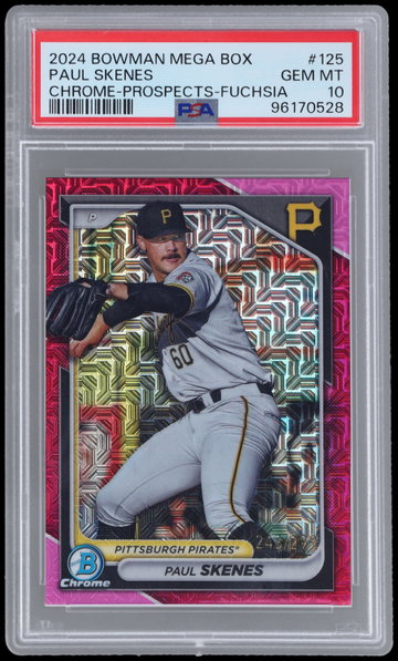 2024 Bowman Mega Box Chrome Prospects Paul Skenes Fuchsia Refractor PSA 10