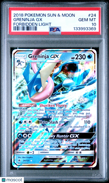 2018 Pokemon Sun & Moon Forbidden Light Greninja GX Forbidden Light PSA 10 #24
