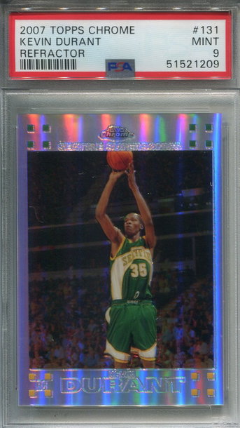 Kevin Durant Topps Chrome Refractor /1499 RC PSA 9