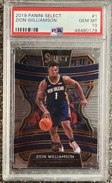 2019-20 PANINI SELECT ZION WILLIAMSON ROOKIE RC #1 CONCOURSE PSA 10