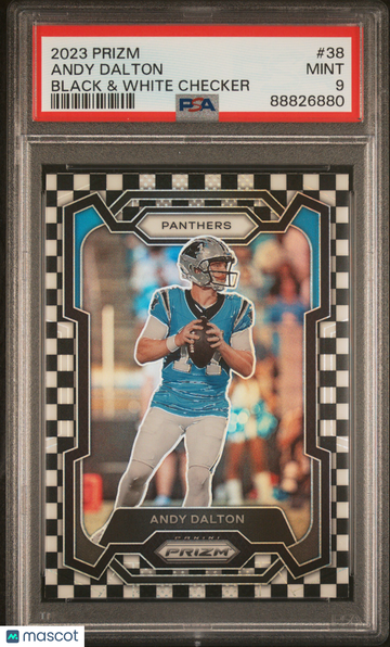 2023 Panini Prizm Andy Dalton #38 Black & White Checker PSA 9
