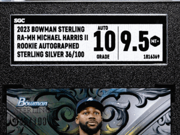 2023 Bowman Sterling Michael Harris II #RA-MH RK. Autograph Silver Refractor SGC 9.5 Auto 10