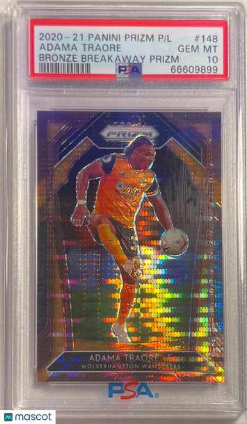 2020 Panini Prizm Premier League Adama Traore #148 Bronze Breakaway PSA 10