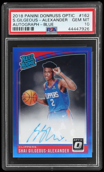 2018 Donruss Optic Shai Gilgeous-alexander Rated Rookie Signature Blue PSA 10 RC