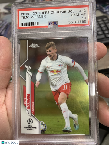 2019 Topps Chrome UEFA Champions League Timo Werner #42 PSA 10