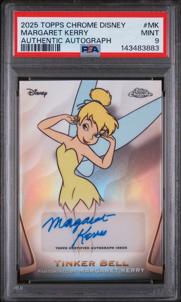 2025 Topps Chrome Disney Disney Chrome 2025 Authentic Autographs Margaret Kerry/Tinker Bell #MK PSA 9