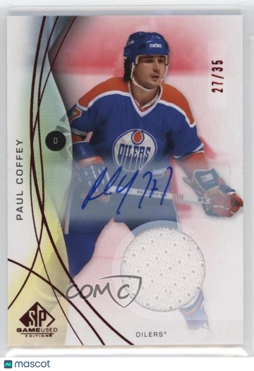 2024-25 Upper Deck SP Game Used - [Base] - Red Auto Jersey Paul Coffey #177 Red Auto Jersey 27/35