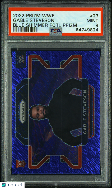 2022 Panini Prizm WWE Gable Steveson #23 Blue Shimmer Fotl PSA 9