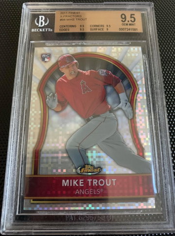 Mike Trout 2011 Topps Finest X-Fractor Rookie Card