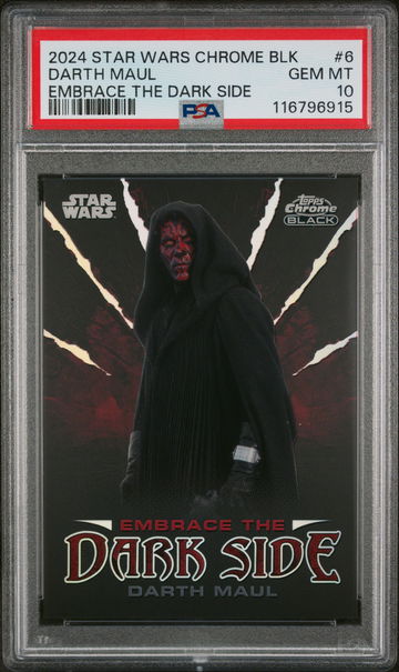 2024 Topps Star Wars Chrome Black Embrace The Dark Side Darth Maul #ED-6 PSA 10