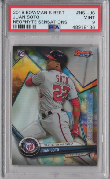 2018 Bowman's Best Juan Soto Neophyte Sensations PSA 9