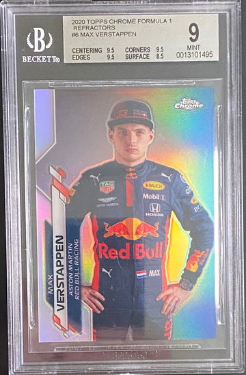 2020 Topps Chrome Formula 1 F1 Max Verstappen Refractor BGS 9