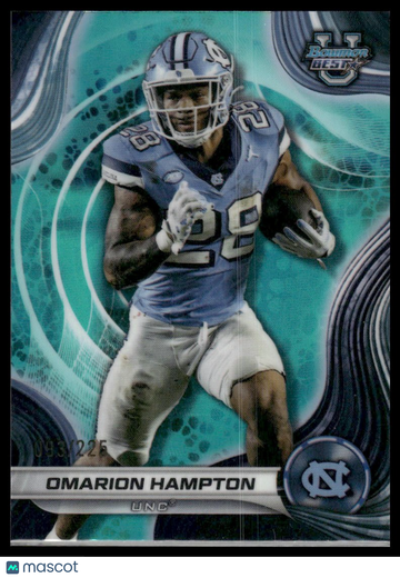 2024 Bowman University Best Omarion Hampton #42 Aqua Refractor /225 SN