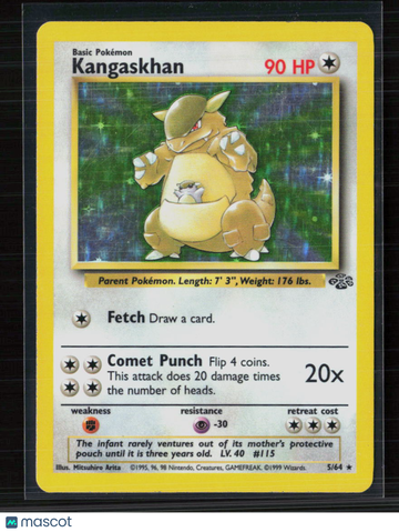 1999 Jungle Kangaskhan Holo Rare #5/64