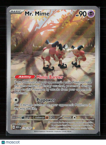 2023 Scarlet & Violet 151 MR. Mime Holo Secret Rare #179/165