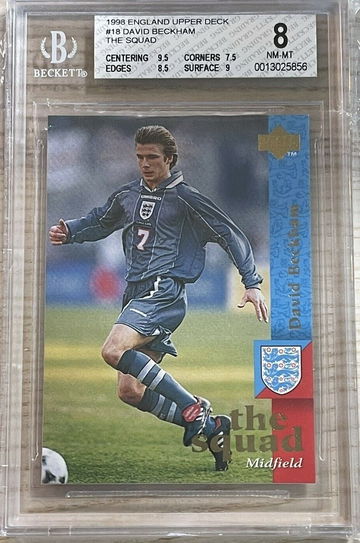 1997 Upper Deck England David Beckham The Squad ROOKIE RC #18 PSA BGS 8