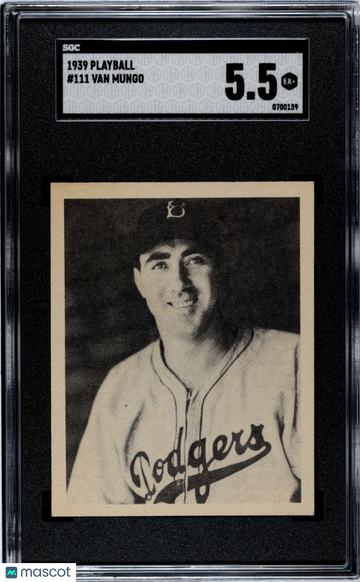 1939 Playball Van Mungo #111 SGC 5.5