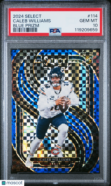 2024 Panini Select Caleb Williams #114 Blue Prizm PSA 10