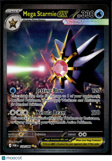 2026 Mega Evolution – Ascended Heroes Mega Starmie EX Holo Secret Rare SAR #118/88