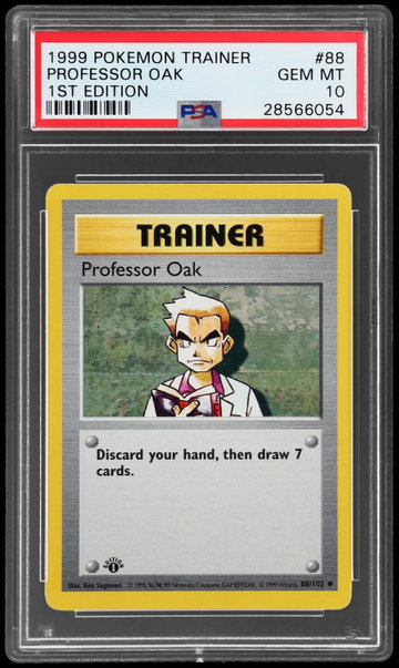 1999 Pokemon Base Set Professor Oak 1st Edition PSA 10