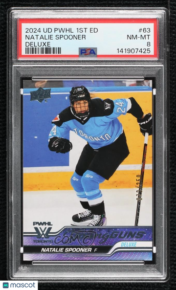 2024 Upper Deck Pwhl 1st Edition Natalie Spooner #63 Deluxe Young Guns /250 Parallel/Variety Rookie Base Set PSA 8