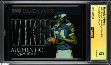 1999 Playoff Prestige Checklist Randy Moss #CL17 Autograph MBA 6
