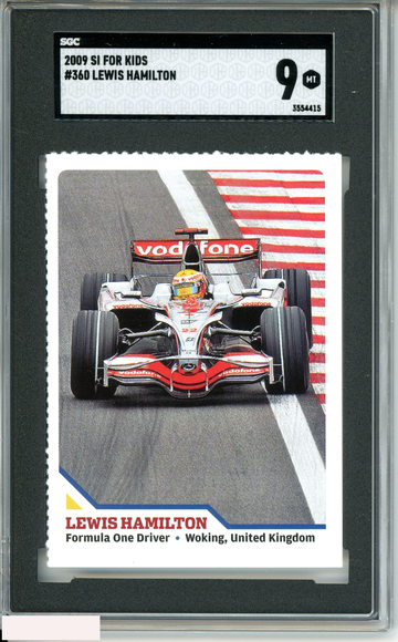 2009 SI FOR KIDS LEWIS HAMILTON #360 ROOKIE RC SGC 9 MINT