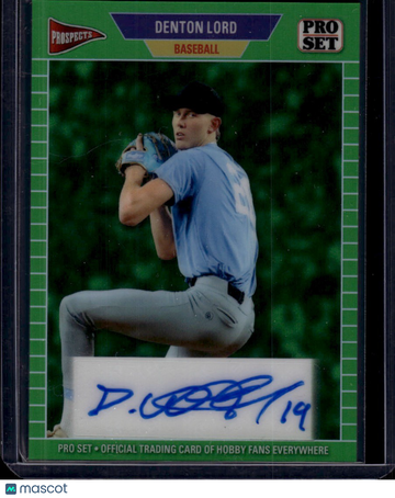 2026 Pro Set Metal - 1989 Pro Set Autographs Prismatic Green Denton Lord #89A-DL1 AU SN