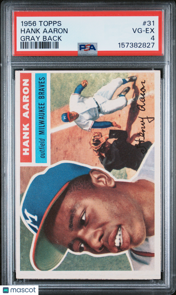 1956 Topps Hank Aaron #31 Gray Back PSA 4
