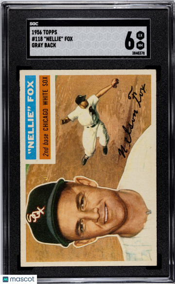 1956 Topps Nellie Fox #118 Gray Back SGC 6