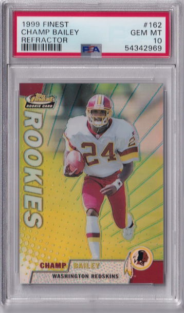 Champ Bailey 1999 Topps Finest REFRACTOR ROOKIE RC #162 - PSA 10 GEM MINT