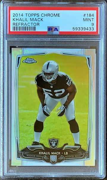 2014 Khalil Mack Topps Chrome REFRACTOR PSA 9 MINT Rookie RC #184