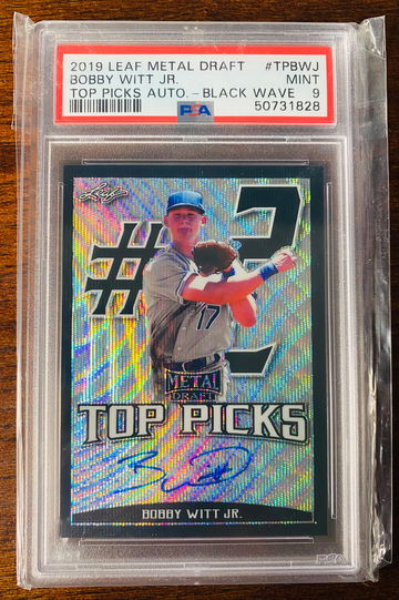 Bobby Witt Jr. Leaf Metal Draft Black Wave Auto /7