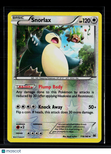 Pokemon 2015 BREAKthrough Snorlax #118/162