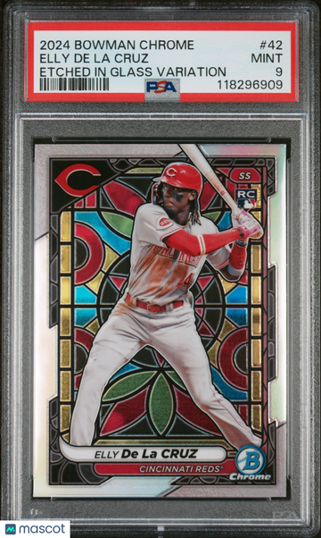 2024 Bowman Chrome Elly De La Cruz #42 Etched In Glass Variation Rookie PSA 9