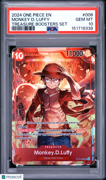 2024 One Piece Promos Treasure Boosters Set Monkey D. Luffy Treasure Boosters Set PSA 10 #006