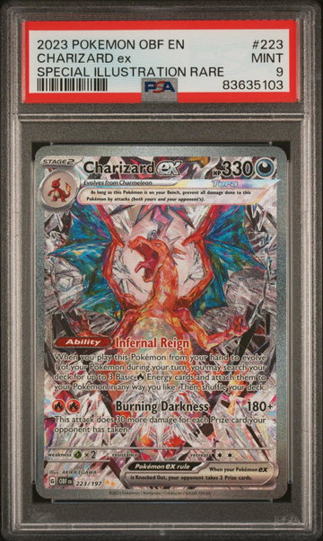 2023 Pokemon Scarlet and Violet Obsidian Flames Special Illustration Rare Charizard Ex #223 PSA 9