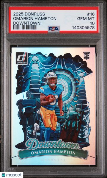 2025 Panini Donruss Downtown! Omarion Hampton #16 PSA 10