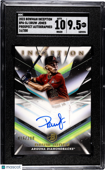 2023 Bowman Inception Druw Jones #BPA-DJ Prospect Autograph SGC 9.5 Auto 10