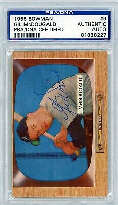 1955 Bowman Gil McDougald #9 PSA/DNA Certified Authentic Auto P1258