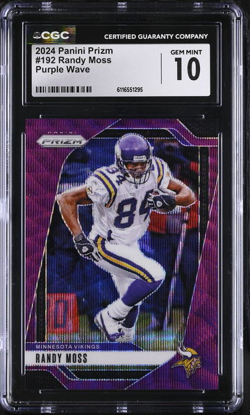 2024 Prizm #192 Randy Moss Purple Wave /99 CGC 10