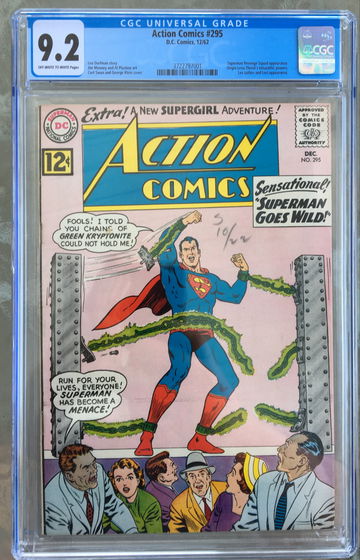 Action Comics #295 (1962) CGC 9.2 -- O/w to white pgs; Lex Luthor and Lori app.