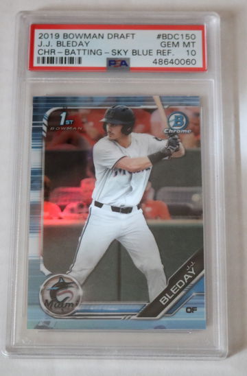 2019 Bowman Chrome J.J. Bleday Sky Blue Refractor PSA 10