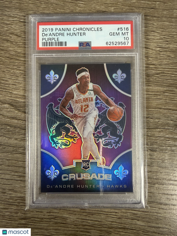 2019 Panini Chronicles De'andre Hunter #516 Purple PSA 10