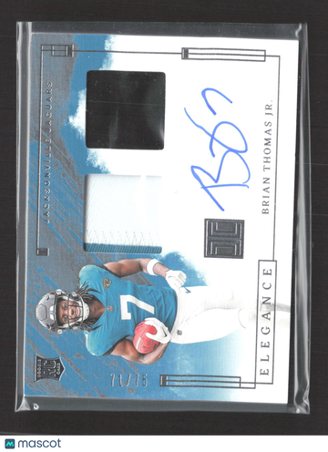 2024 Panini Impeccable Elegance Brian Thomas Jr. #RHP-BTJ Patch 71/75 RC Memorabilia Auto