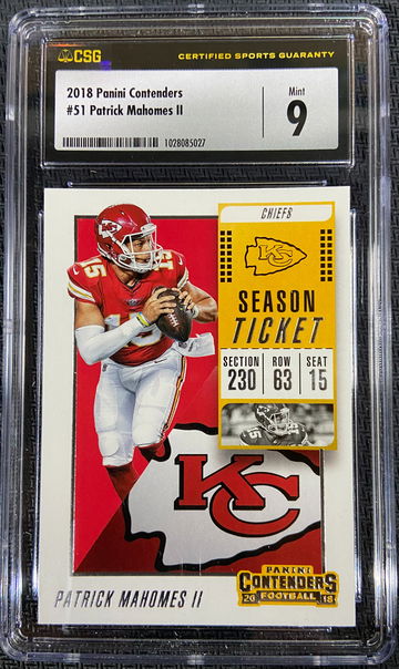 2018 Panini Contenders Patrick Mahomes CSG 9 MINT