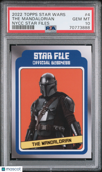 2022 Topps Star Wars Nycc Star Files The Mandalorian #4 PSA 10