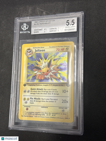 1999 Pokemon Jungle 1st Edition Jolteon HOLO R #4 BGS 5.5