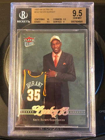 2007 Fleer Ultra SE Lucky 13 Silver Kevin Durant Rc BGS 9.5 Nets
